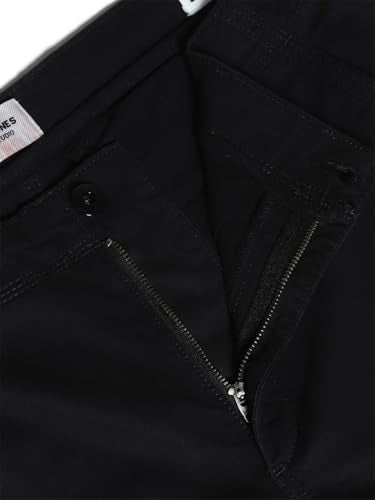 Jack & Jones Men's Regular Fit Mid Rise Black Pants