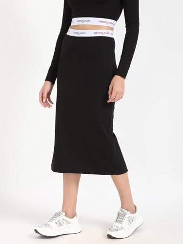 Tommy Hilfiger Slim-Fit Solid Mid Rise Skirt Black