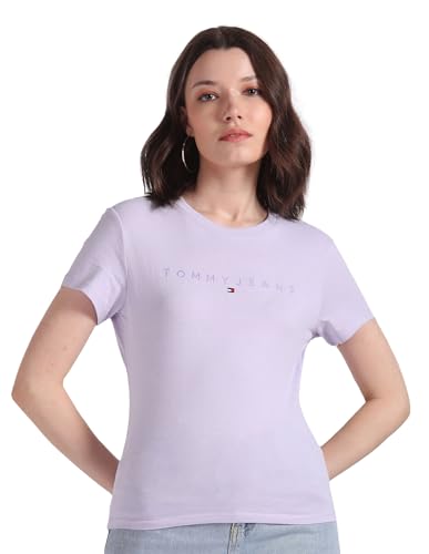 Tommy Hilfiger Womens Purple Color T-Shirt (L)