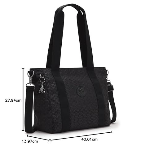 Kipling Asseni Small Tote Bag, Signature Emb, 15.75''L x 11''H x 5.5''D