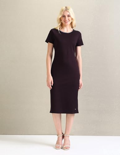 U.S. POLO ASSN. women's Polyester Sheath Midi Casual Dress (UWSS24DRS110_Wine