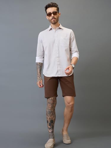 Giordano Men Brown Cotton Slim Fit Mid-Rise Cargo Shorts