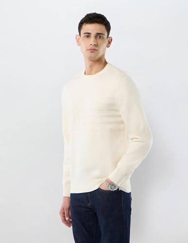 U.S.Polo Association Men's Graphic Patterned Knit Regular Fit Sweater (USSWE2436_Off White_2XL)