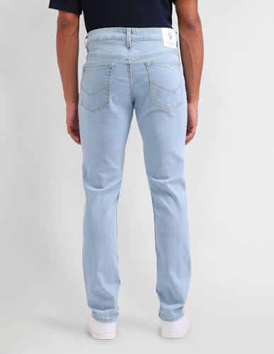 U.S. Polo Assn. Denim Co. Men's Brandon Slim Tapered Fit Blue Jeans (UDJEN1252_Light Wash_36)