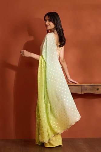 Taneira Women Light Green Viscose Woven Saree with Unstitched Blouse Piece (SAPP02AC4856-Light Green)