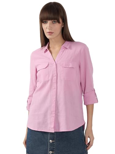 VERO MODA Women's Regular Fit Pink Shirt