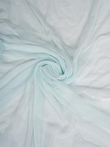 Ada Hand Embroidered Lucknowi Chikankari Unstitched Cotton Dress Material Suit Piece with Dupatta for Women 01A871569 Sky Blue