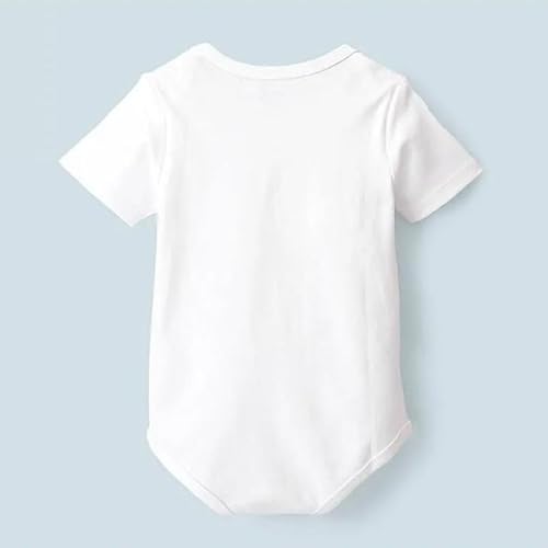 KNITROOT Dad Mom Family Special Onesies, Unisex Baby Kids Cotton Lycra Envelope Neck Half Sleeve White Romper, Bodysuit, Sleepsuit, Daddy's Girl Mommy's World, 3-6 Months, Infant Cloths