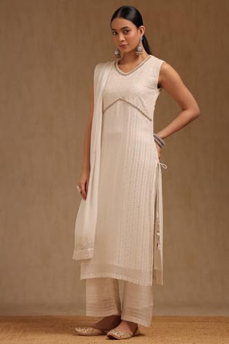 Soch Women's Georgette Salwar Suit Set (SRF-EWA5CD22384_Off White