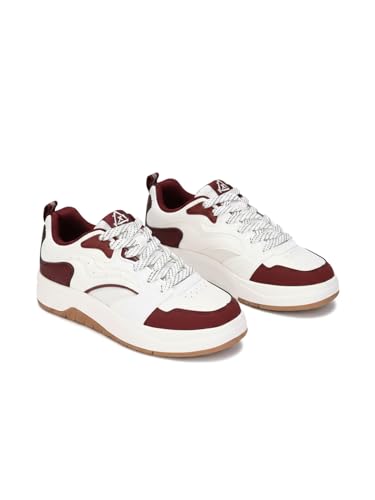 XTEP Men Super Comfy Modern Non Marking Skateboard Sneakers Street Lifestyle Shoes Canvas White/Red