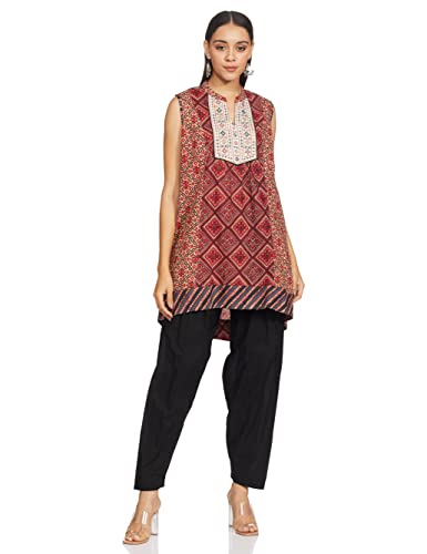 Max Women's Relaxed Fit Cotton Salwar Mid Rise Bottom (NOOSWCS21BLBLACK_Black_XL_Black_XL)