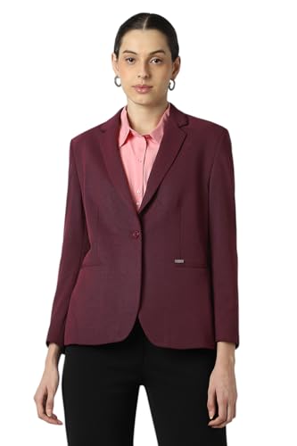 Van Heusen Women's Blazer (VWKZFRGFB59393_Maroon