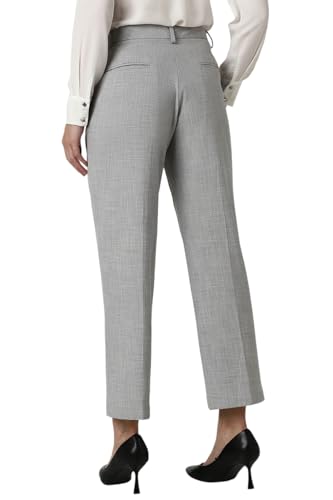 Van Heusen Women Grey Textured Formal Regular Fit Trousers