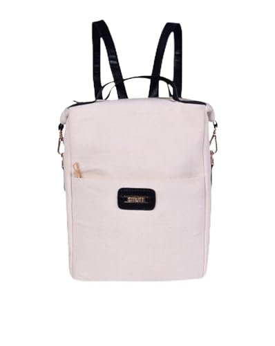 STRUTT Leather Backpack Bags | Canvas & Leather Midi| For Women/Girls Office/College Stylish |Airportl bag | Casual | Stylish | Shoulder Bag for Girls College | Sling |Travel Daily Use