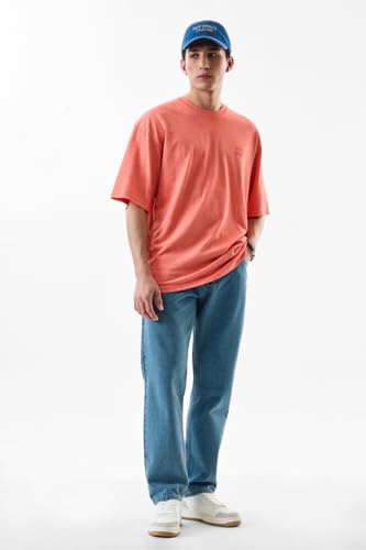 SNITCH Men Blue Jeans | Relaxed Fit Solid Pattern | 100% Cotton Smooth Texture & Durable Denim Weave | Casual & Street Wear for Everyday Comfort