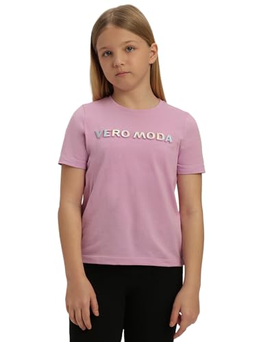 VERO MODA Girl Regular Fit Purple Tshirt