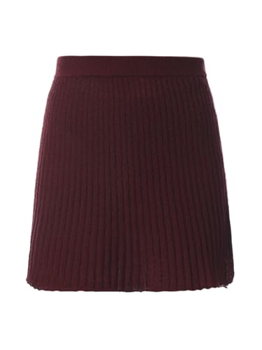 ONLY Women's Solid Flared High-Rise Maroon Skirt