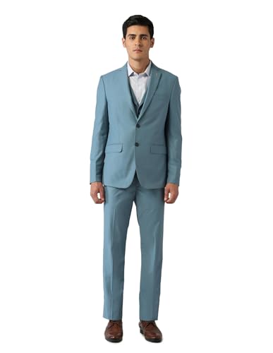 Arrow Men's Polyester Business Suit Pants Set (ARAJSU5532_Blue