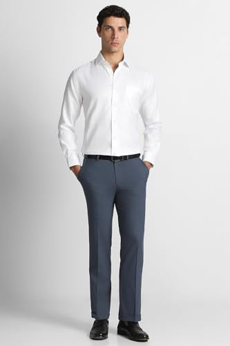 Men Blue Textured Trousers