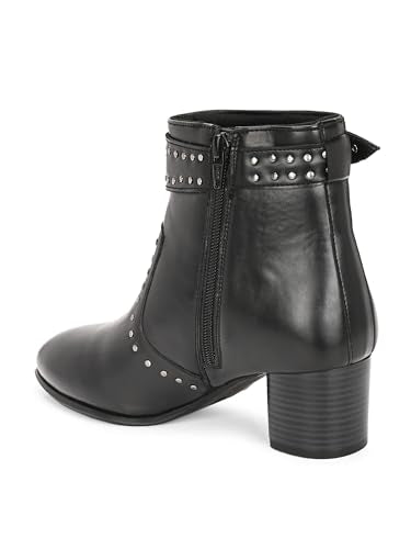 Delize Black Women mid heel platform boots-66513-38