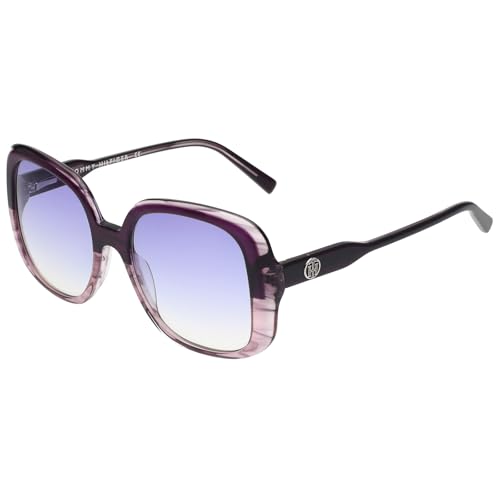 Tommy Hilfiger|Purple Full-rim Frame Square Sunglasses|100% UV Protected (Uv 400) Blue Gradient Faded Lens|Women's | Medium | TH 2621 C5 PURSIBL 53 S