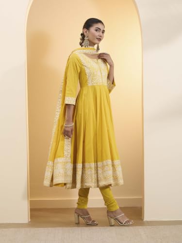 BIBA Printed Cotton Anarkali Festive Kurta Set