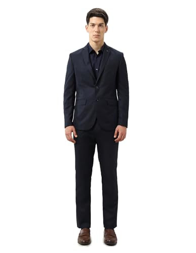 Arrow Men's Cermony Textured Tailored Fit Suit (ARAKSU5621_Navy_40)
