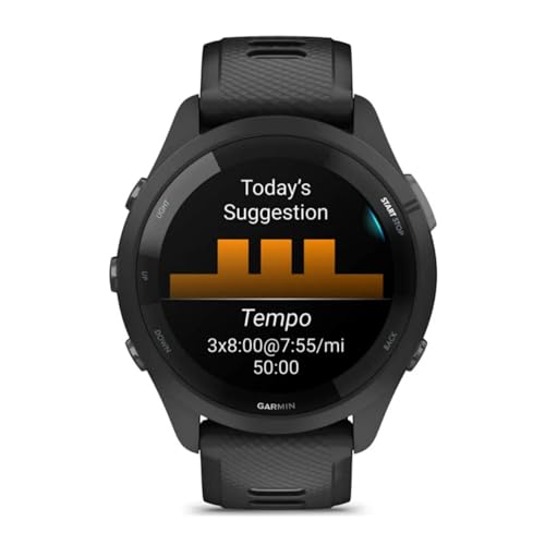 Garmin Forerunner 265 Advanced Multisport Touchscreen Smartwatch, Black | Heart Rate Monitor, Training Stats, Daily Suggested Workouts, Up to 13 Day Battery Life with Signature Series Charging Bundle
