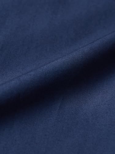 The Souled Store Midnight Silk Men and Boys Long Sleeve Spread Collar Navy Blue Solid Easy to Style Everyday Office Wear Stylish Casual Cotton Relaxed Shirt