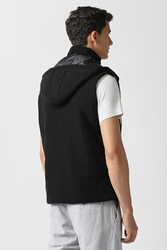 Men Black Solid Casual Jacket