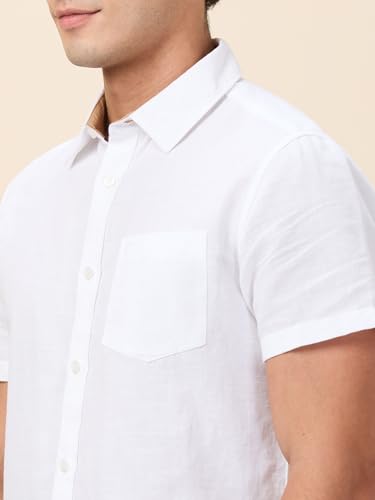 Being Human White Slim Fit Regular Collar Men's Shirt Clothing