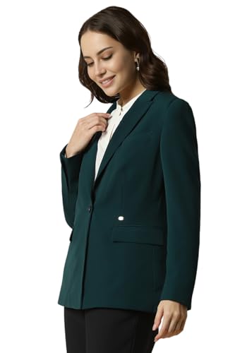 Women Green Regular Fit Blazer