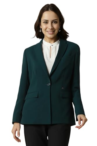 Women Green Regular Fit Blazer