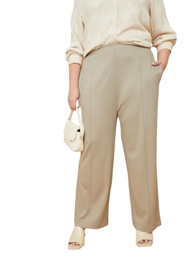 Max Women Textured Trousers (Beige_5XL)