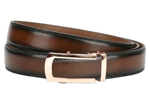 WildHorn Men's Genuine Leather Belt for Men| Premium Auto-Lock Buckle | Adjustable up to 48” | Formal & Casual Wear | Micro-Adjust Fit | Stylish Gift Box Included (Tan Shade)