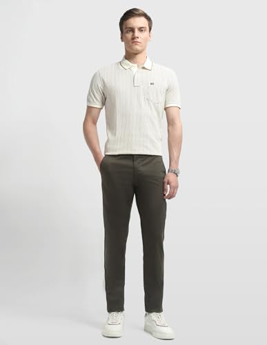 Arrow Sport Men's Bronson Slim Fit Dobby Trousers (ASALTR2652_Dark Brown_38)