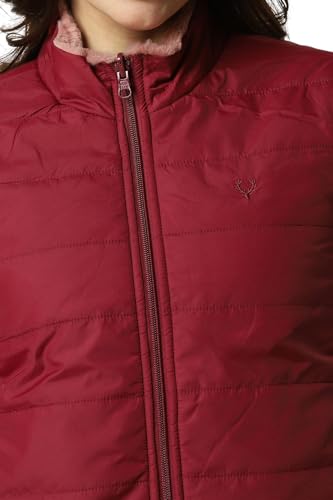 Women Red Solid Casual Jacket