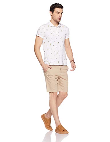 Amazon Brand - Symbol Men's Regular Fit Cotton Stretchable Shorts (AW19-SHR-ESS-03_Stone_34)