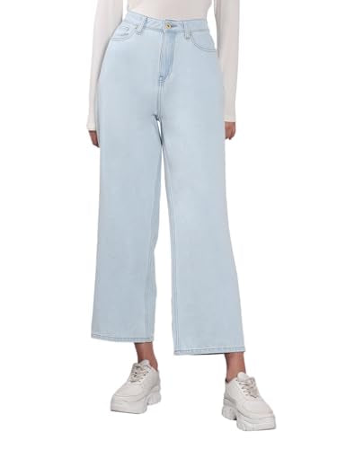 Vero Moda Women's Wide Leg Mid Rise Light Blue Jeans