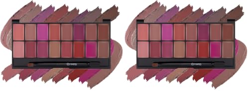 MARS Infinity Lip Palette | Demi Matte | 16 Colors to Infinte Lipstick Colors | Free Spatula cum Applicator (36.0 gm) (03-Multicolor) (Pack of 2)