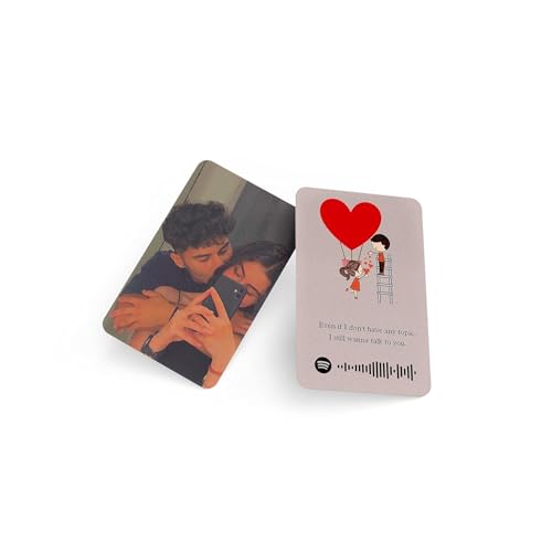 Customized Wallet Card with Your Photo, Message & Spotify Code | Personalized Gift for Loved Ones | Custom Bitmoji or Illustration Card | Perfect for Anniversary, Birthday, Thanksgiving Gift