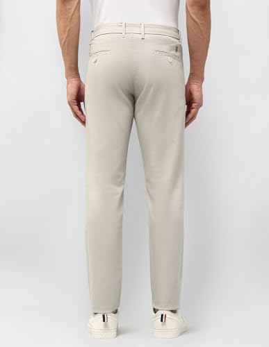 U.S.Polo Association Men's Textured Austin Slim Fit Trousers (USTRO014D_Ecru_40)
