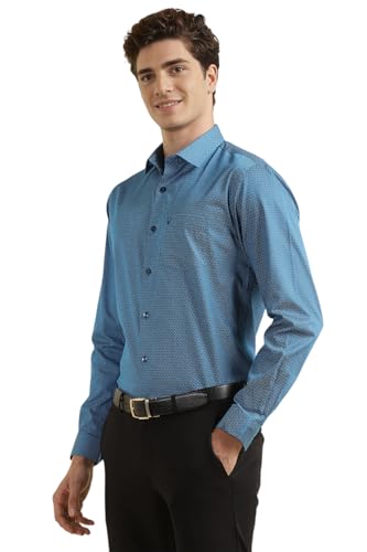 Allen Solly Men Blue Slim Fit Print Full Sleeves Formal Shirts