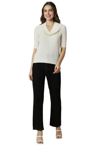 Allen Solly Women's Regular Fit Blouse (AHFTCRGFN32015_Cream