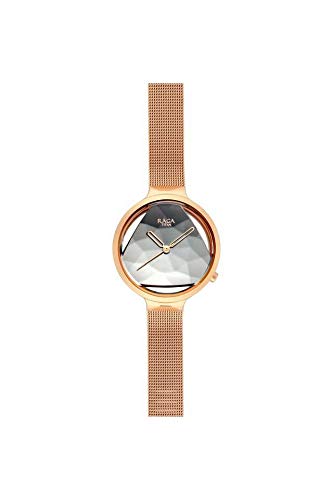 Titan Raga Moments of Joy Quartz Analog Black Dial Rose Gold Metal Strap Watch for Women - NT95134WM01