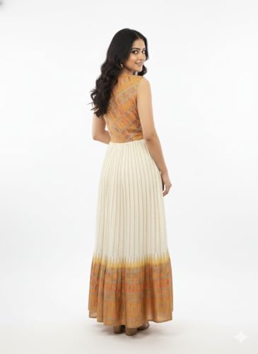 Women’s Ethnic One Piece Kurta Dress | Traditional Indo-Western Long Kurti for Women | Regular Fit Casual Available in Alpha, 2XL & Regular Sizes Multicolor