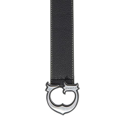 GUESS Black Men Textured Leather Belt_7628907207884