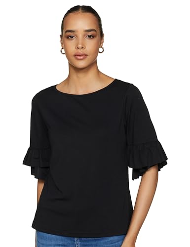 AND Women's Regular Tunic Shirt (EW19AS139THVL_Black S)