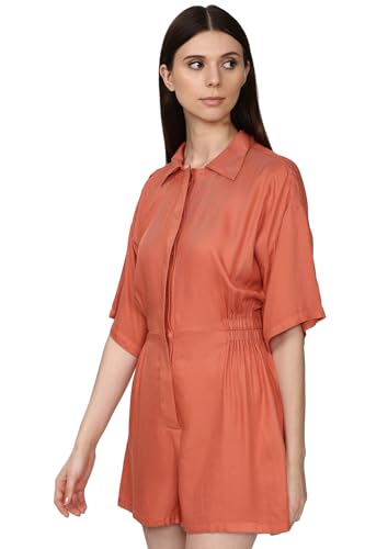 FOREVER 21 women's Viscose Classic Ankle Length Dress (596756_Orange