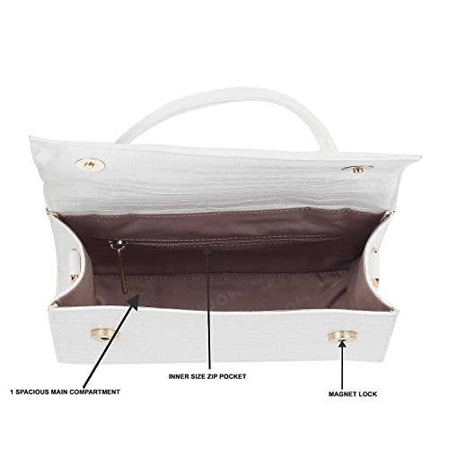 Mochi Women Satchel Bags | Ladies Handbag (66-8154-White)